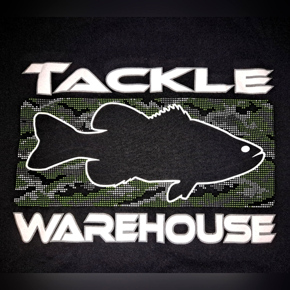 Tackle Warehouse Fishing T-shirt Men's Medium Black Port & Company Unisex Crew - Picture 6 of 9